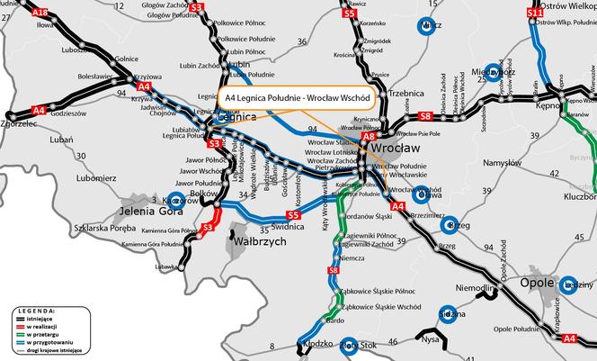 Autostrada A4 z Wrocławia do Legnicy zostanie poszerzona. Nowej drogi nie będzie 