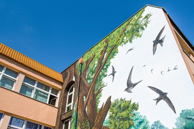 Budynek Szkoły Podstawowej nr 50 na Starym Żegrzu pokrył mural!