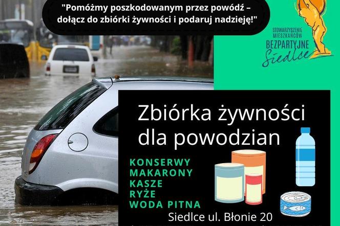 Bezpartyjne Siedlce organizują zbiórkę żywności dla osób poszkodowanych w powodzi