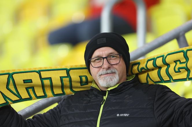 Kibice GKS Katowice na meczu z Piastem Gliwice 8.11.2025