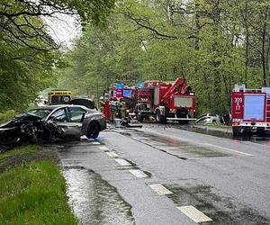 Koszmarny wypadek w Grudzicach. Trasa DK94 zablokowana po czołowym zderzeniu