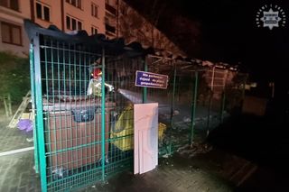 Pożar wiat śmietnikowych w Tarnowskich Górach