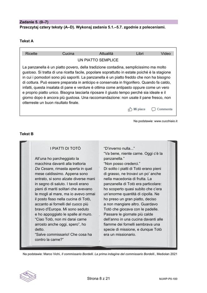 Matura 2025: włoski 7.05.2025. Arkusze CKE i odpowiedzi. Poziom podstawowy [Formuła 2023]	