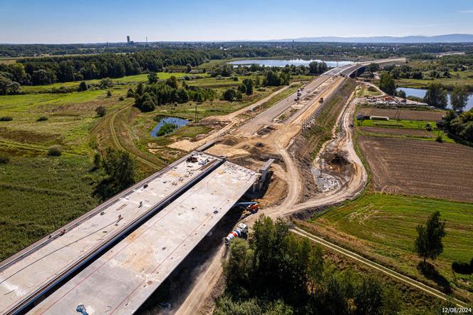 Plac budowy S1 Oświęcim - Dankowice w sierpniu 2024