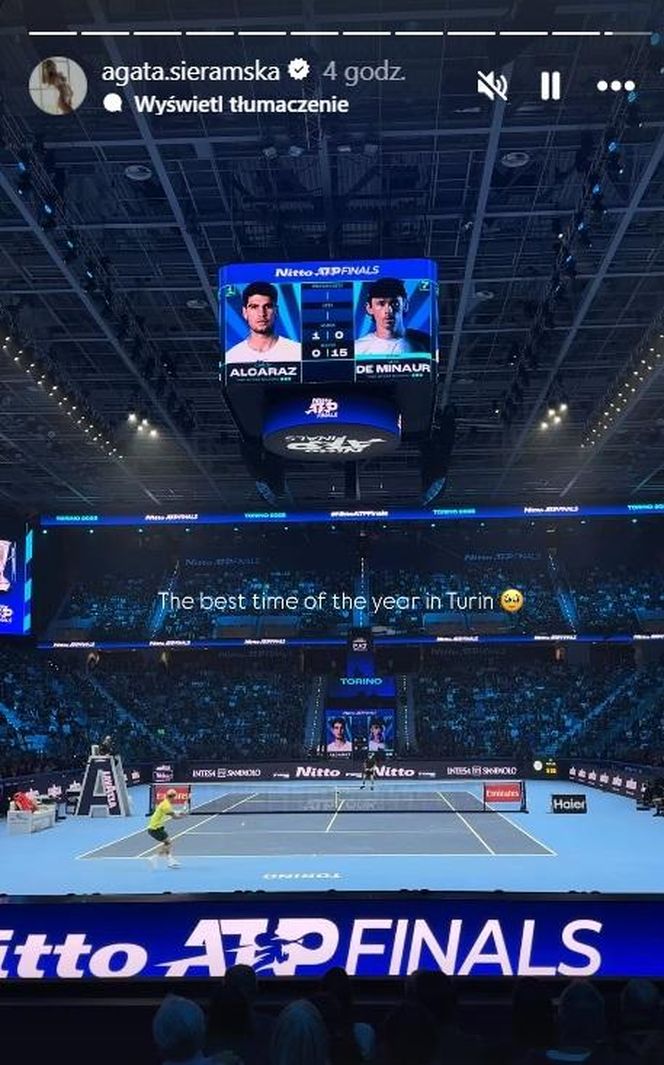 Agata Sieramska na meczu ATP Finals