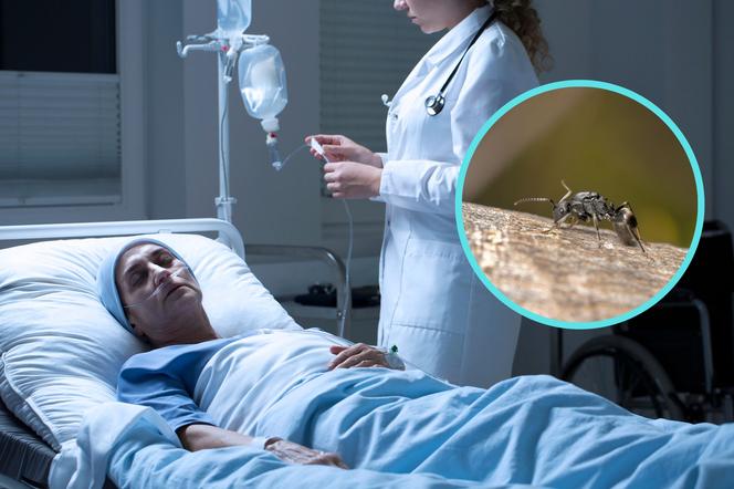 Pacjentka leżąca w łóżku szpitalnym 