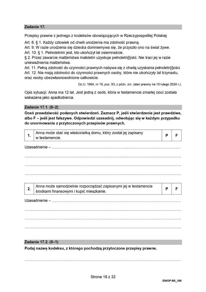 WOS 2024 - matura, arkusze CKE (formuła 2015)