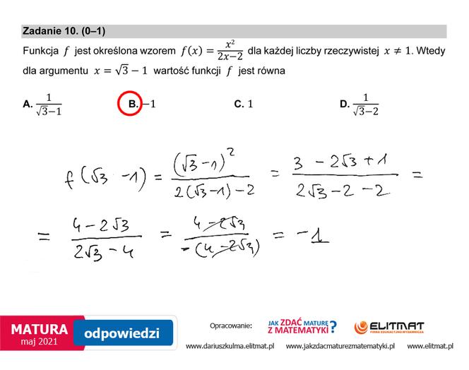 Matura 2021, matematyka poziom podstawowy. Odpowiedzi eksperta