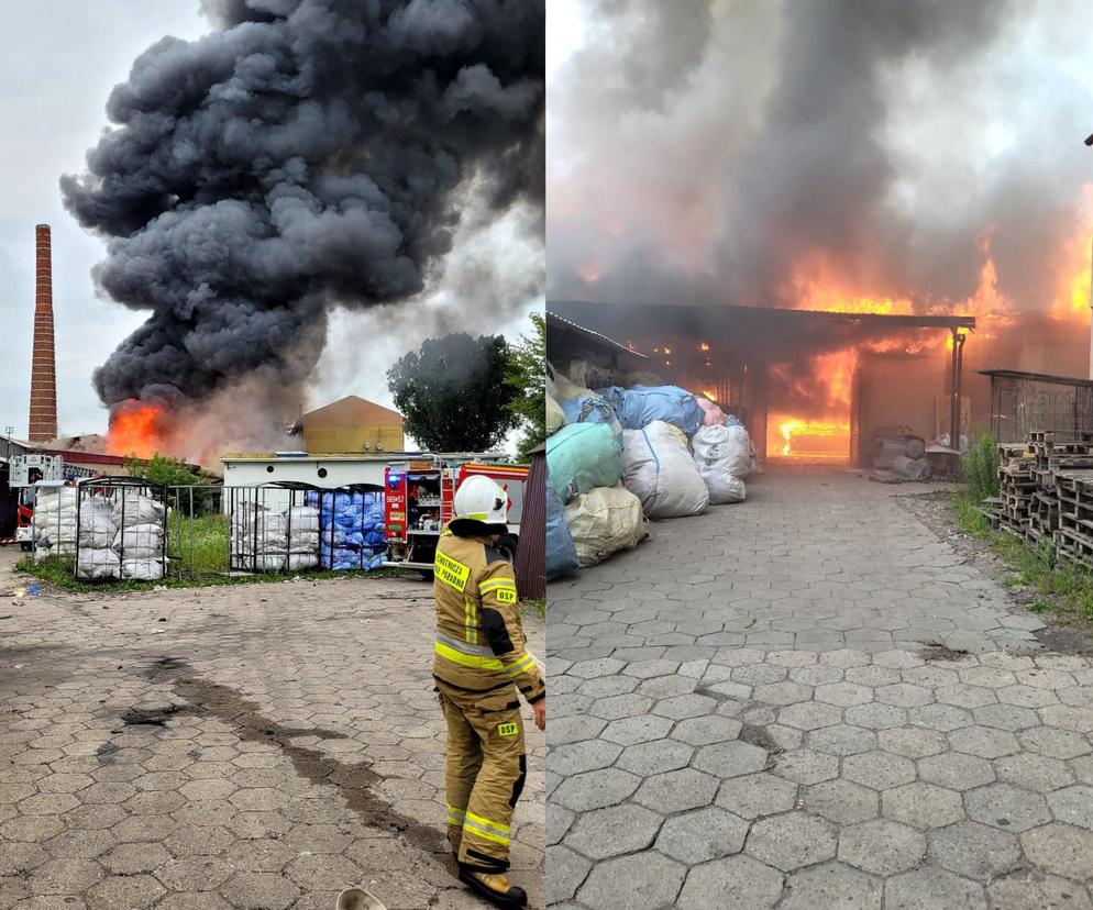 Pożar zakładu włókienniczego w Ozorkowie. Strażacy musieli ewakuować 20 osób