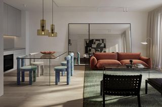 Identyczne salon i kuchnia na dwa sposoby