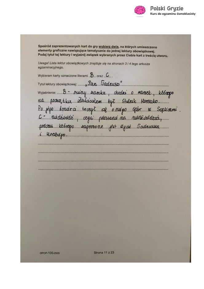 Egzamin ósmoklasisty 2025 - polski.