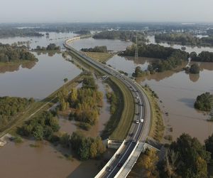 Wstrząsające zdjęcia z Dolnego Śląska. Droga otoczona potężnym rozlewiskiem