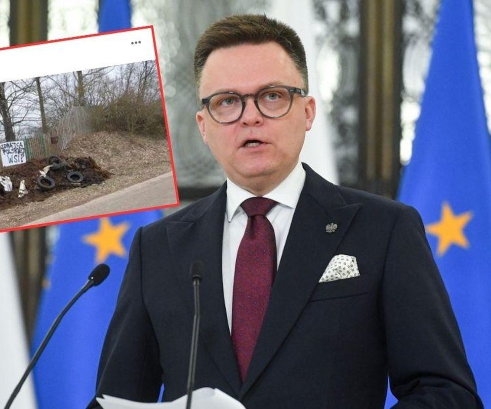 Hołownia pod ostrzałem protestujących. Rolnicy wysypali obornik przed jego podlaską posesją