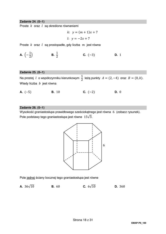 Matura 2024 - ARKUSZ CKE z matematyki (pp, stara formuła)