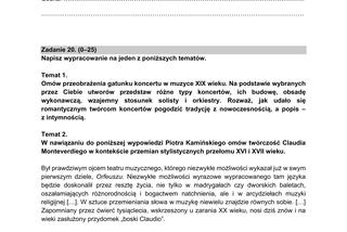 Matura 2021: historia muzyki. Pytania, arkusz CKE, zadania [poziom rozszerzony matura 5.05.2021] 