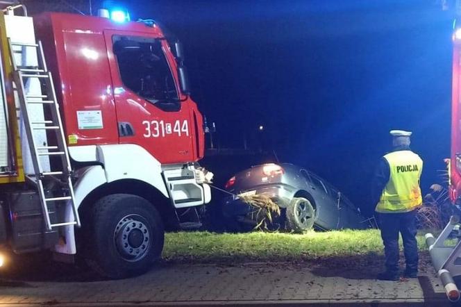 19-latek nie zapanował nad autem i wjechał do stawu. Interweniowali nurkowie!
