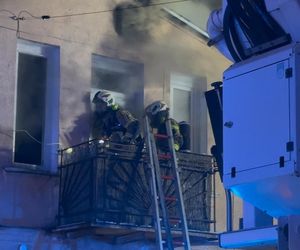 Nocny pożar w Falenicy. Strażacy walczyli z ogniem do rana