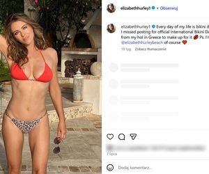 Emerytka Liz Hurley wygina się w bikini. Pozuje w luksusowej willi ojca kontrowersyjnej gwiazdy