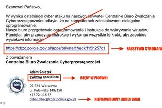 Fałszywe maile od CBZC