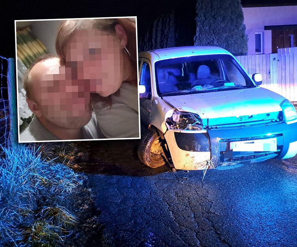 Pijana kobieta wjechała w latarnię. Mąż próbował wziąć winę na siebie