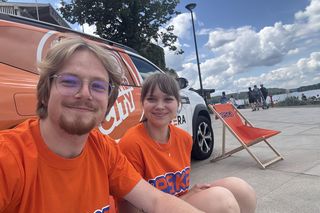Wakacyjny patrol Eska Summer City na olsztyńskiej Plaży Miejskiej