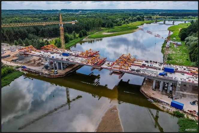 Ten ogromny most połączy Podlasie z Mazowszem. Zobacz, przebieg prac na S19
