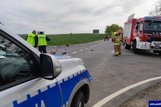 Wypadek z udziałem motocyklisty w Smykówku