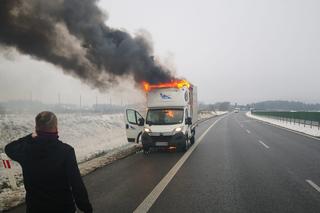 Pożar samochodu na obwodnicy Szczecinka