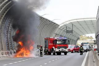 Pożar samochodu na trasie toruńskiej