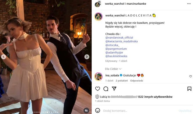 Weronika Warchoł i Marcin Urbanke wzięli ślub