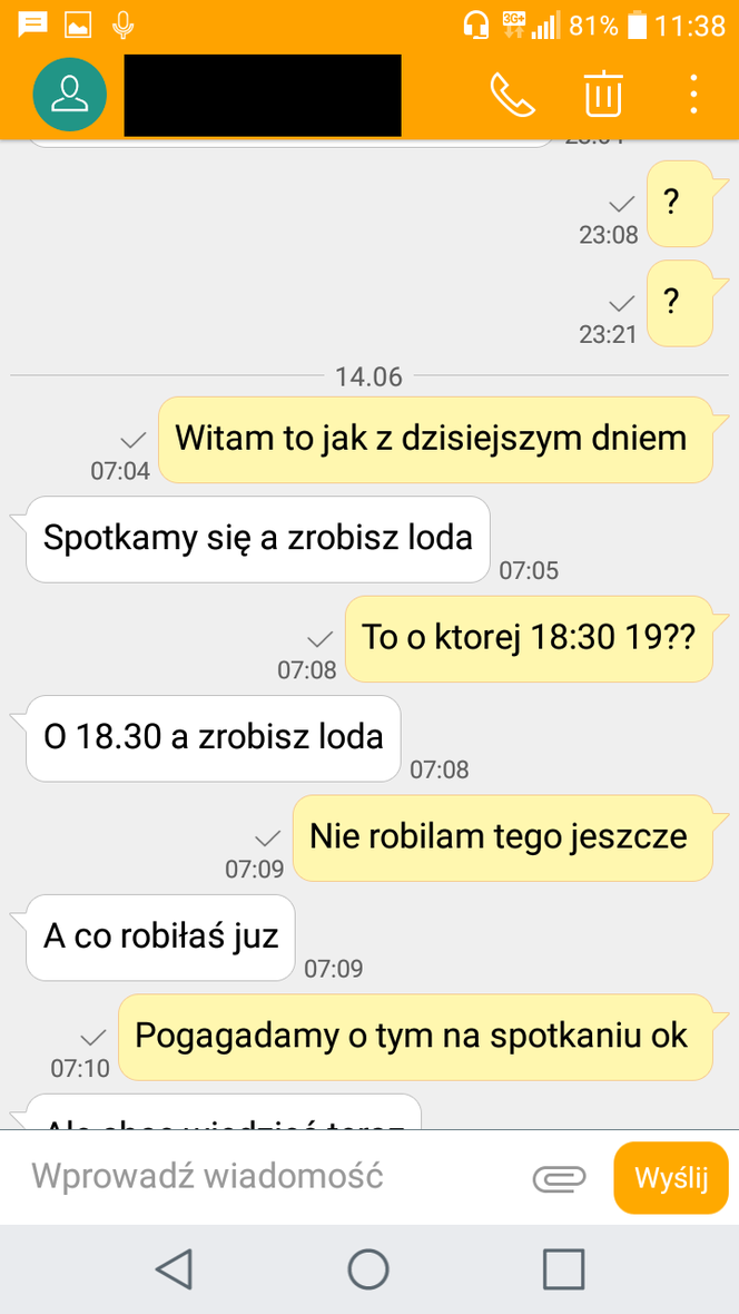 Białystok. Zapis SMS rozmowy z pedofilem zatrzymanym na ul. Warszawskiej