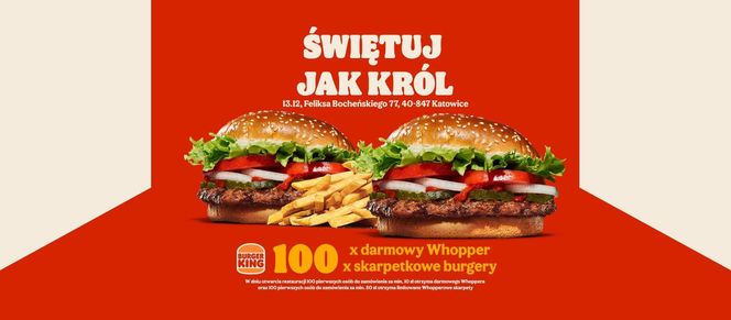 Otwarcie Burger Kinga w Katowicach - piątek 13 grudnia