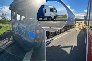Ciężarówka uderzyła w radiowóz. Ucierpiało dwóch funkcjonariuszy. Groźny wypadek na A4