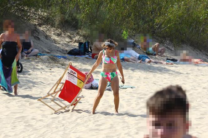 Grażyna Wolszczak na plaży w Gdańsku