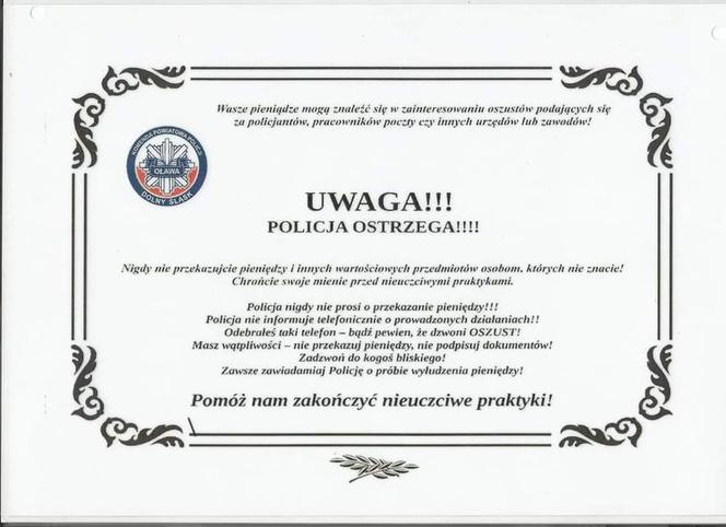 Policyjne klepsydry ostrzegają seniorów przed oszustami