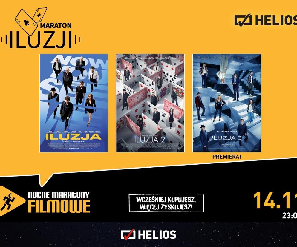 Nocny Maraton Filmowy w Heliosie z cyklem filmów „Iluzja” już 14 listopada!