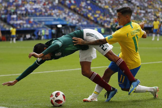 1/8 MŚ Rosja 2018: Brazylia-Meksyk: Hugo Ayala i Philippe Coutinho