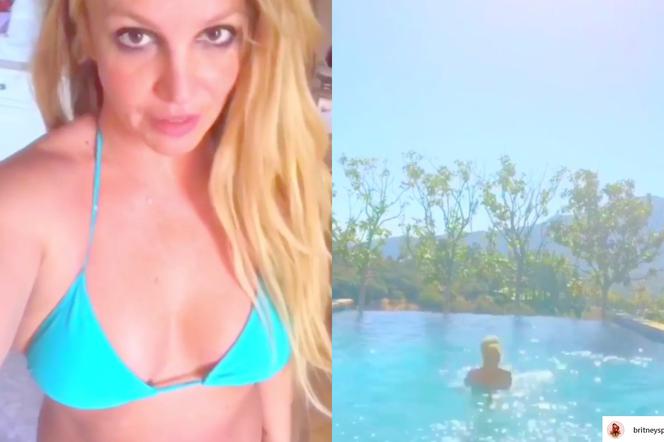 Britney Spears pływa w basenie