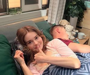 M jak miłość nowy sezon. Paweł (Rafał Mroczek), Franka (Dominika Kachlik) na planie