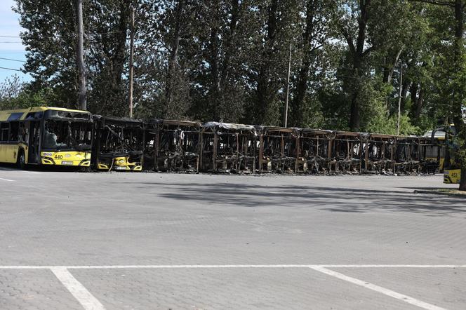 Pożar autobusów w zajezdni w Bytomiu