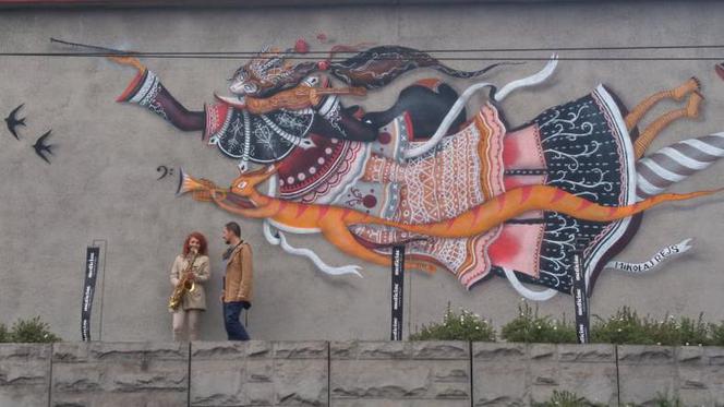 Nowy mural na rondzie Mogilskim