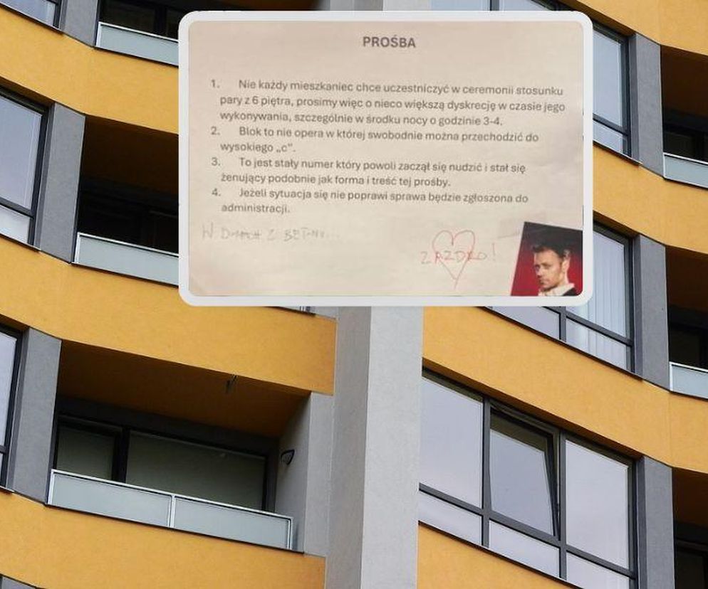 Głośne igraszki irytują sąsiadów, nie wytrzymali i wywiesili kartkę. Dopisek jest hitem!