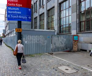 Gmach Banku Gospodarstwa Krajowego w Warszawie w trakcie remontu