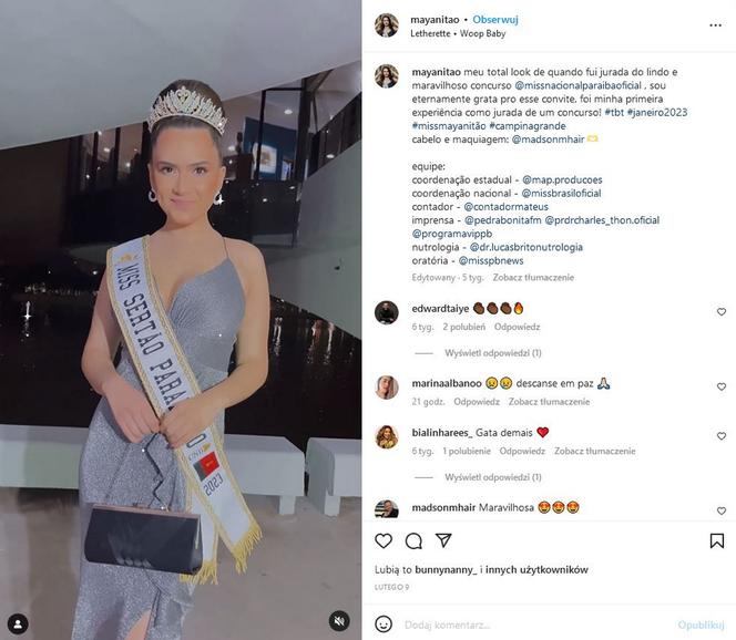 Miss Brazylii nie żyje! 26-latka próbowała się ratować z pożaru