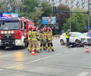 Wypadek na Mokotowie. Kierowca skutera trafił do szpitala 