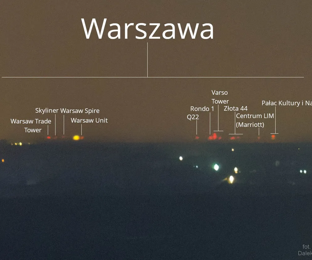 Wieżowce Warszawy widziane z Łysej Góry!
