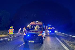 Groźny wypadek na A4 koło Tarnowa w piątek nad ranem 12.07.2024r.