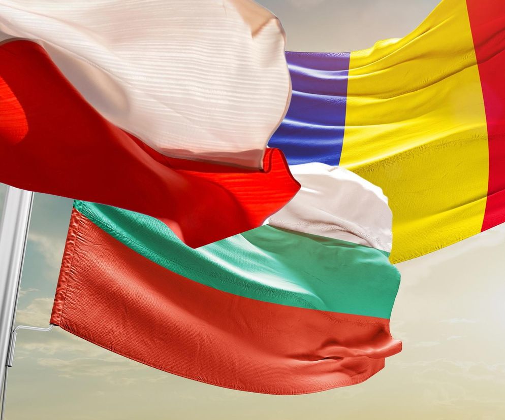 flaga PL, Rumunii i Bułgarii.
