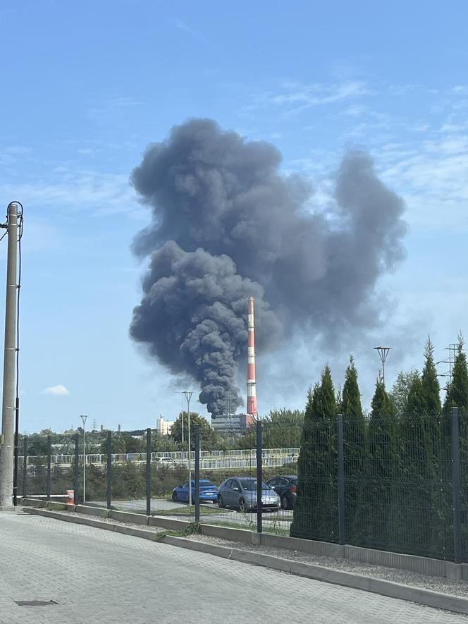 Pożar budynku elektrociepłowni w Rzeszowie