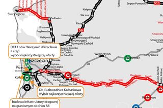 Inwestycje na DK13 i A6